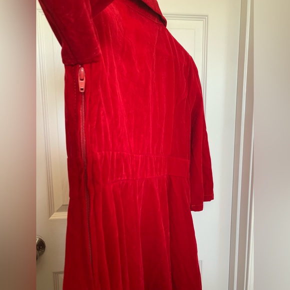 NWT Hearts & Roses London Red Velvet Tea Length Dress Size 16 US - Picture 6 of 14